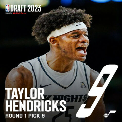 9ª escolha: Taylor Hendricks (EUA) - Utah Jazz 9ª escolha: Taylor Hendricks (EUA) - Utah Jazz