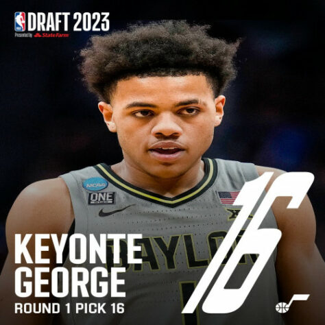 16ª escolha: Keyonte George (EUA) - Utah Jazz 16ª escolha: Keyonte George (EUA) - Utah Jazz