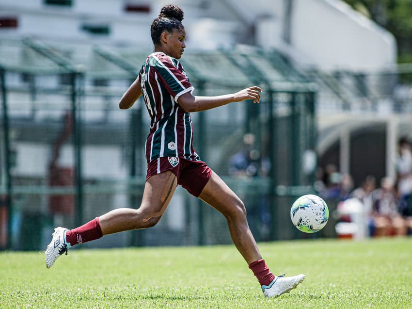 Tarciane, pelo Fluminense, no Brasileirão Feminino Sub-18. (Foto: Adriano Fontes/FFC)