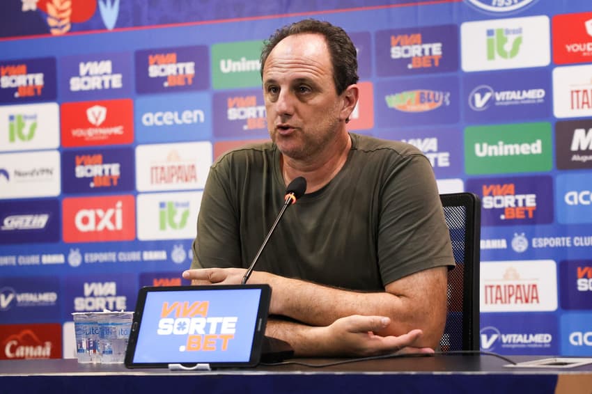 Rogério Ceni durante entrevista coletiva na Arena Fonte Nova Foto: Letícia Martins/EC Bahia