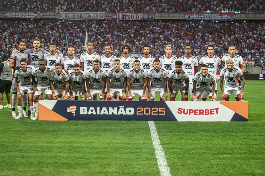 Elenco do Vitória antes de clássico Ba-Vi pela final do Baiano 2025 Foto: Victor Ferreira / EC Vitória