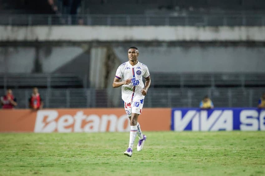 Erick foi um dos destaque do Bahia durante a vitória contra o CSA Foto: Erick comemora um dos gols contra o Ceará, pela Copa do Nordeste Foto: Letícia Martins/EC Bahia