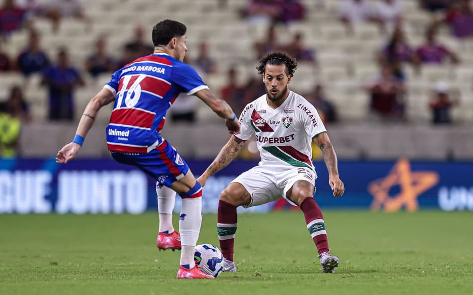 Guga na partida entre Fluminense e Fortaleza, pelo Brasileirão. (Foto: Marcelo Gonçalves/FFC)