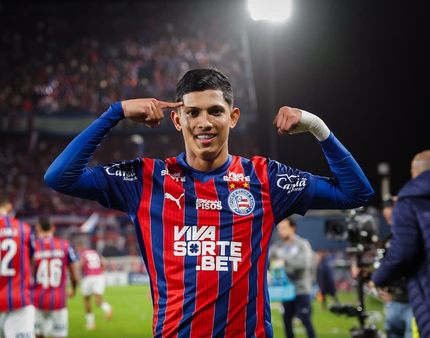 Erick Pulga comemora gol na Libertadores Foto: Letícia Martins / EC Bahia