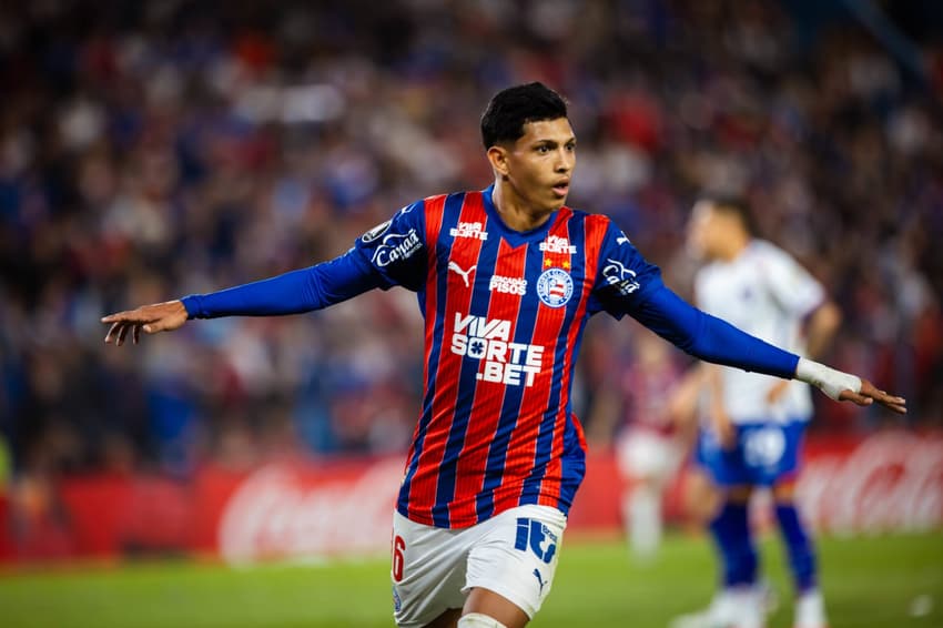 Pulga comemora gol histórico do Bahia contra o Nacional Foto: Letícia Martins / EC Bahia