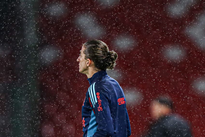 Filipe Luís durante a partida contra a LDU (Foto: Gilvan de Souza/Flamengo)