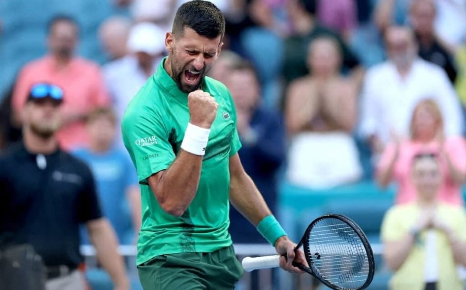 Com Messi na plateia, Djokovic fica a uma vitória do hepta em Miami