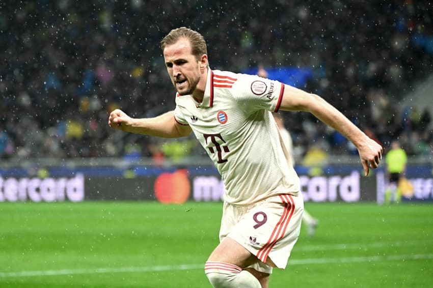 Harry Kane comemora gol pelo Bayern de Munique na Champions