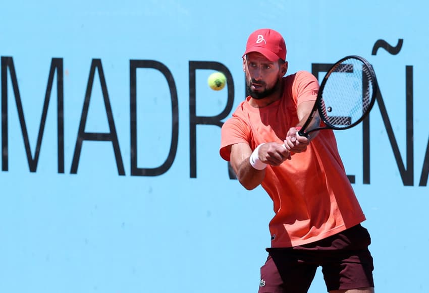 O sérvio Novak Djokovic no Masters 1000 de Madri (Photo by Thomas COEX / AFP)