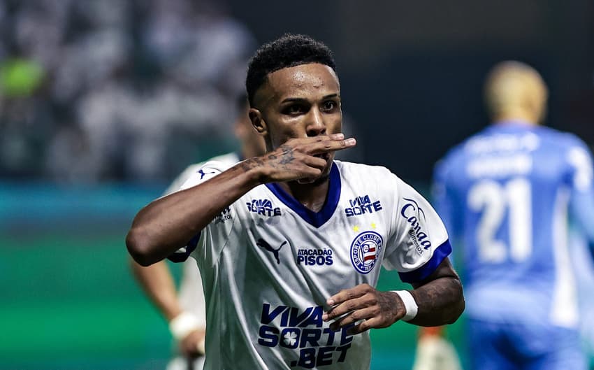 Kayky faz tradicional comemoração após gol contra o Palmeiras Foto: Fabio Giannelli/AGIF