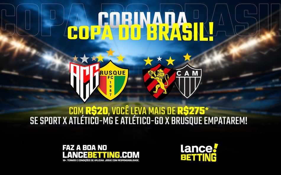 Com R$20, você leva mais de R$275 para empates em Sport x Atlético-MG e Atlético-GO x Brusque