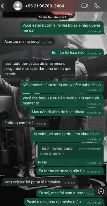 Caio Paulista expõe prints de conversas com sua ex-namorada, Clara Monteiro sobre agressões 2
