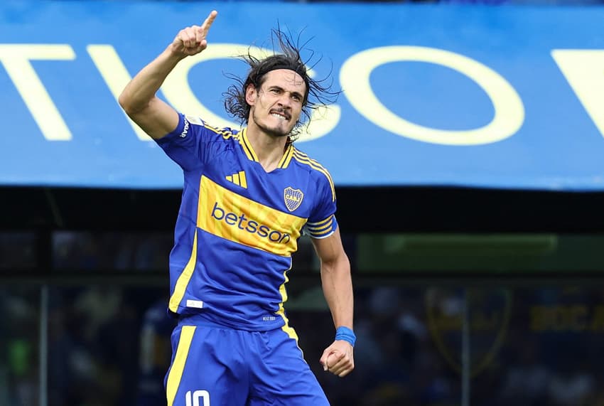 Cavani comemora gol marcado pelo Boca Juniors (Foto: Alejandro Pagni/ AFP)