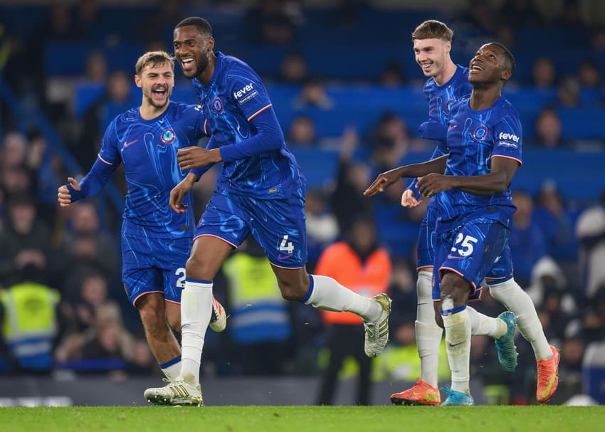 London, UK. 20th Jan, 2025. Chelsea v Wolverhampton Wanderers – Premier League – Stamford Bridge. Tosin Adarabioyo celebrates scoring his goal. Picture Credit: Mark Pain / Alamy Live News