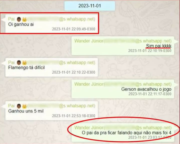 Conversa irmão bruno henrique pai