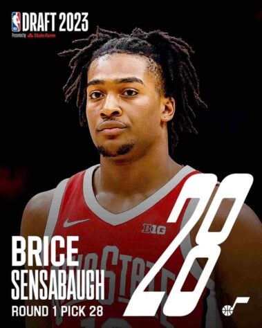 28ª escolha: Brice Sensabaugh (EUA) - Utah Jazz 28ª escolha: Brice Sensabaugh (EUA) - Utah Jazz