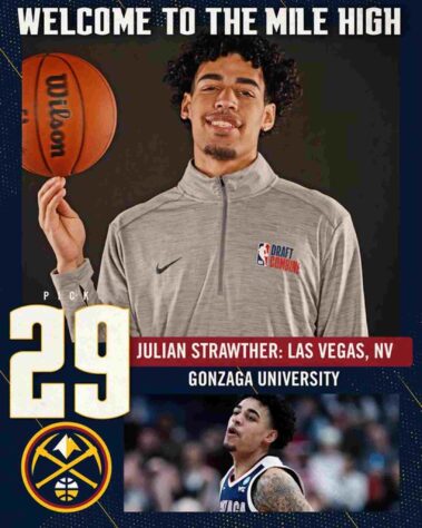 29ª escolha: Julian Strawther (PUR) - escolhido pelo Indiana Pacers e trocado para o Denver Nuggets 29ª escolha: Julian Strawther (PUR) - escolhido pelo Indiana Pacers e trocado para o Denver Nuggets