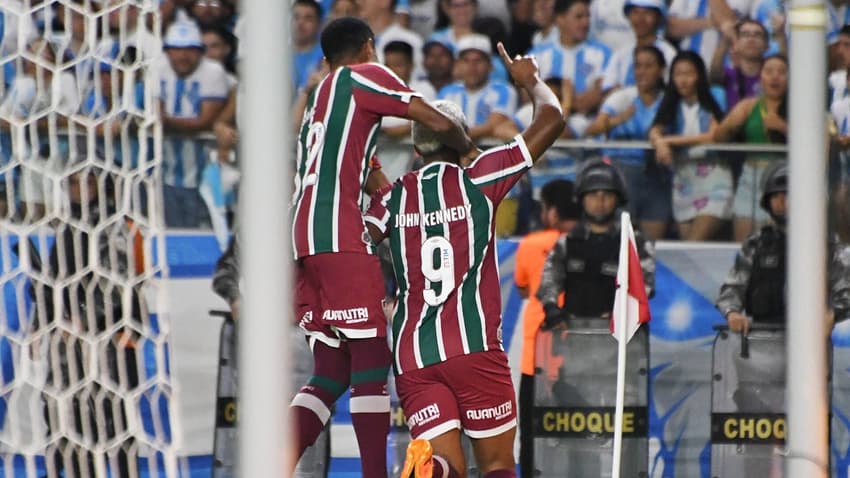 John Kennedy comemora seu gol pela Copa do Brasil em Fluminense x Paysandu