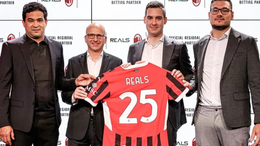 Milan fecha contra com a Reals, empresa brasileira de apostas esportivas