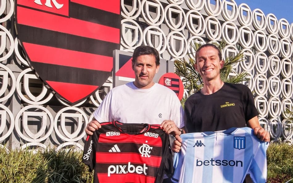Racing, adversário do Botafogo na Recopa, treina no Ninho do Urubu, CT do Flamengo