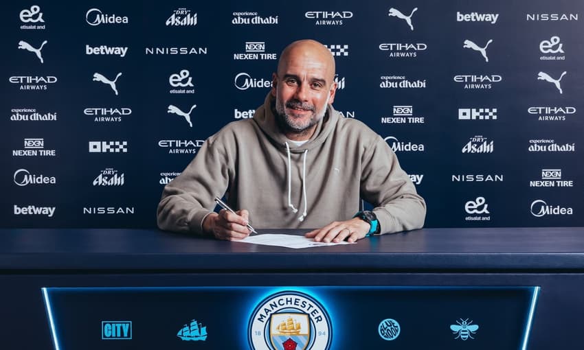 Pep-Guardiola-assina-renovação-de-contrato-com-o-Manchester-City