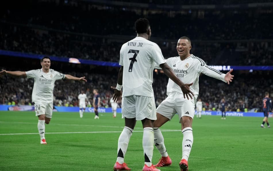 Jornal internacional exalta números de Mbappé e queda de Vini Jr e Rodrygo no Real Madrid