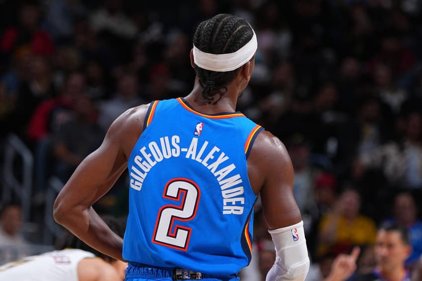 Shai Gilgeous-Alexander na pré-temporada do Oklahoma City Thunder (OKC)