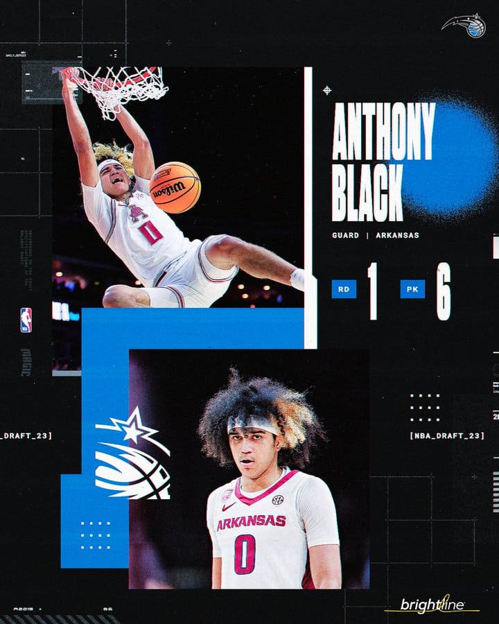 6ª escolha: Anthony Black (EUA) - Orlando Magic 6ª escolha: Anthony Black (EUA) - Orlando Magic