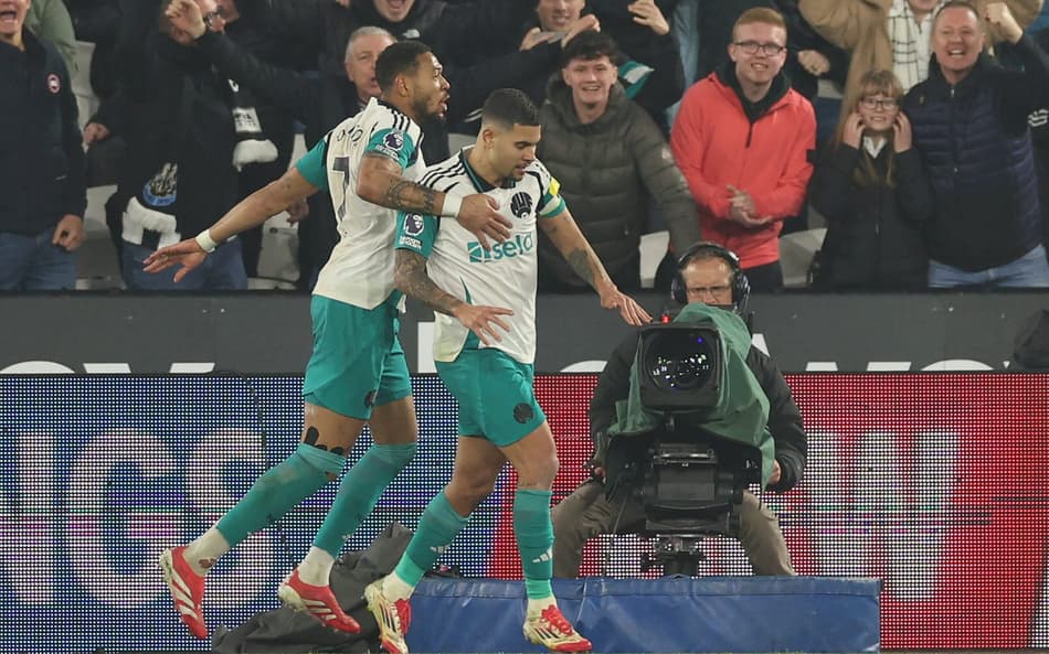 Premier League: Bruno Guimarães decide, e Newcastle vence West Ham de olho em vagas na Champions