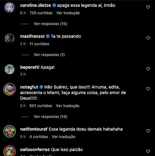 comentários post Suárez