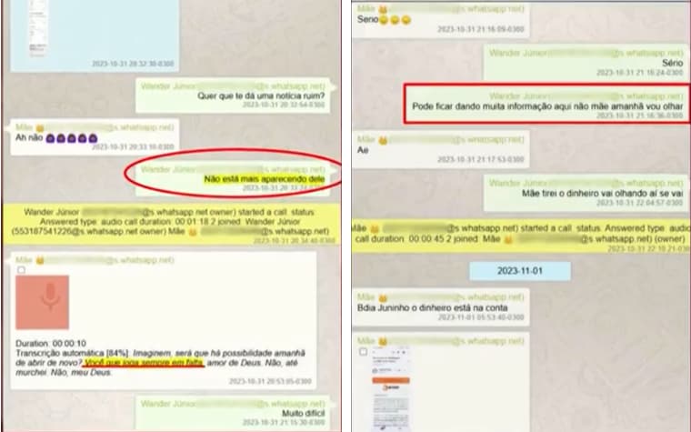 conversas irmão e mãe Bruno Henrique