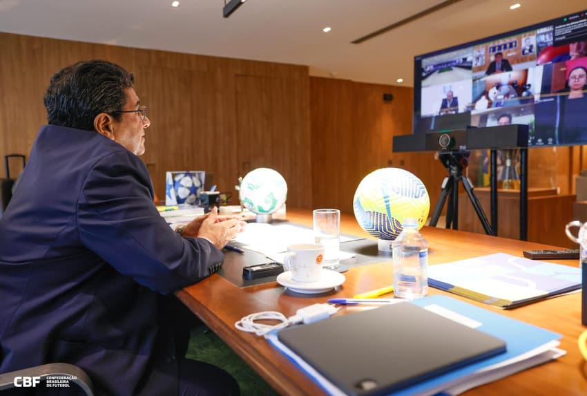 Ednaldo Rodrigues participa de reunião da Conmebol contra o racismo