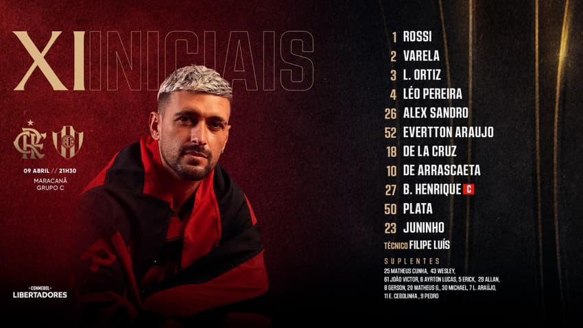 escalação Flamengo Central Córdoba