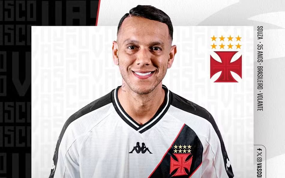 Vasco anuncia retorno do volante Souza