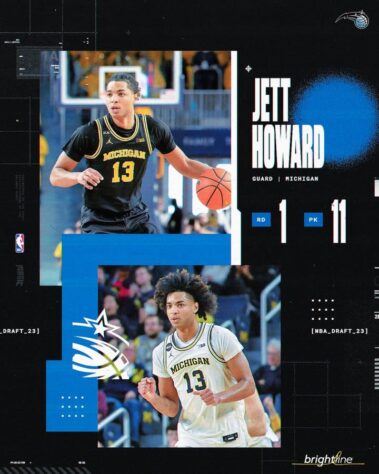 11ª escolha: Jett Howard (EUA) - Orlando Magic 11ª escolha: Jett Howard (EUA) - Orlando Magic