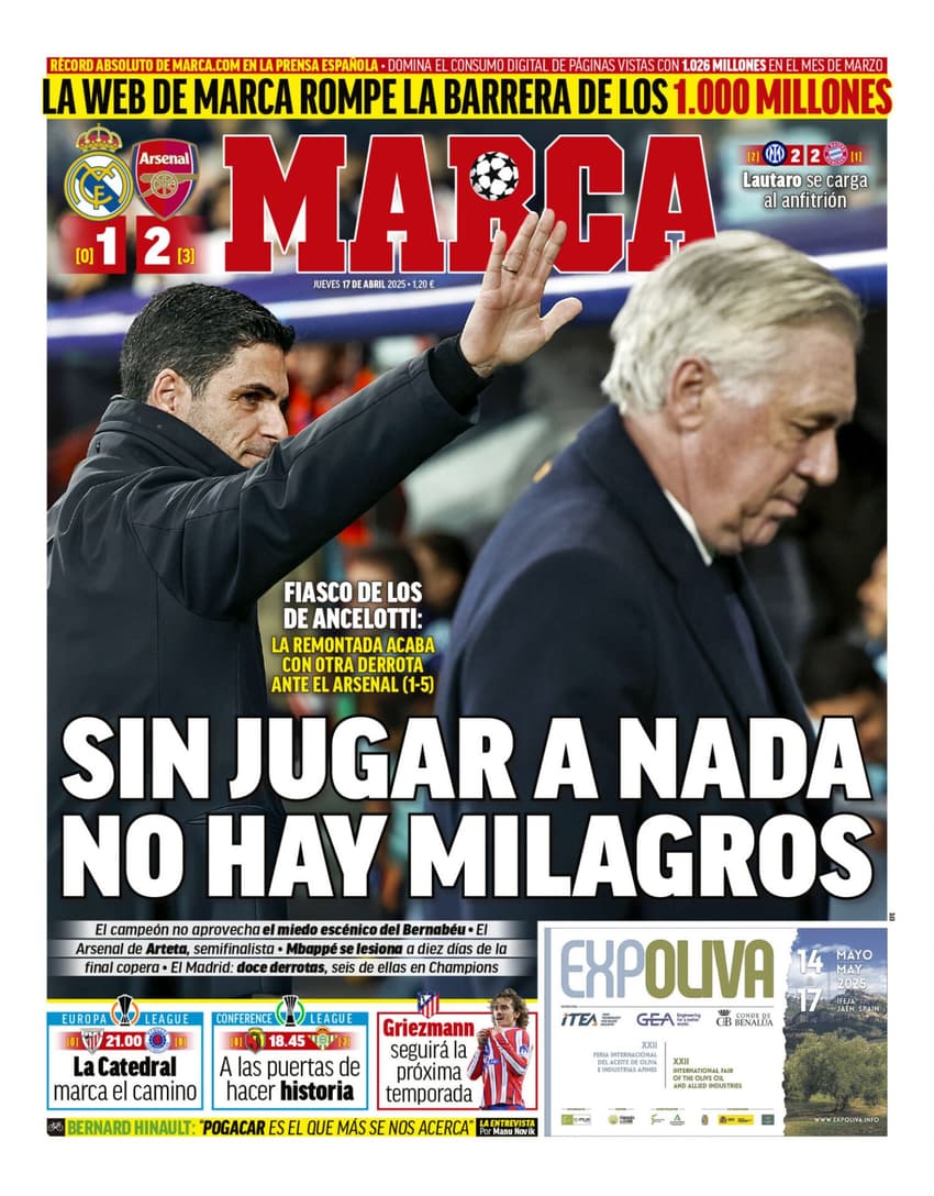 Real Madrid x Arsenal - Marca