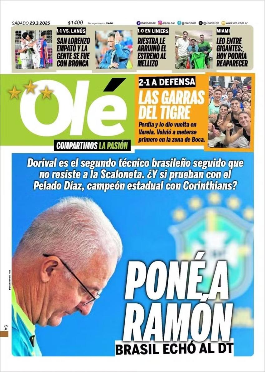 capa olé dorival jr seleção brasileira