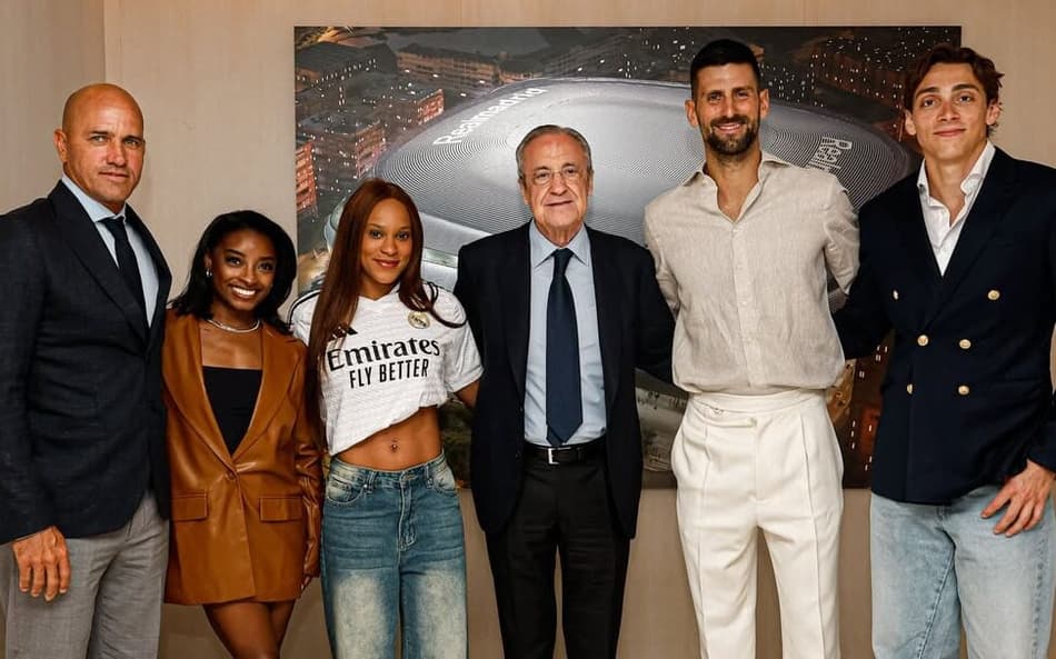 Em Madri para Prêmio Laureus, Rebeca Andrade encontra estrelas do esporte