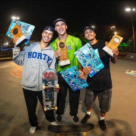 Street masculino- 2° Gabryel Aguilar (83,16 pontos)/ 3° Ivan Monteiro (82,82 pontos)/5° Filipe Mota (63,12 pontos) Street masculino- 2° Gabryel Aguilar (83,16 pontos)/ 3° Ivan Monteiro (82,82 pontos)/5° Filipe Mota (63,12 pontos)