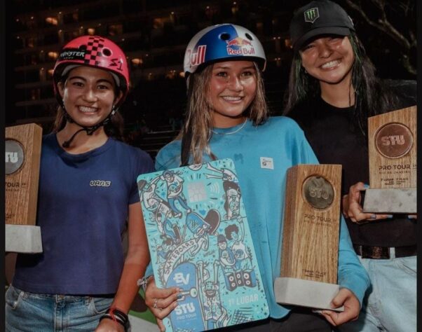 Park feminino- 3° Raicca Ventura (80,00 pontos)/ 5° Fernanda Tonissi (76,67 pontos)/ 6° Yndiara Asp (74,33 pontos) Park feminino- 3° Raicca Ventura (80,00 pontos)/ 5° Fernanda Tonissi (76,67 pontos)/ 6° Yndiara Asp (74,33 pontos)