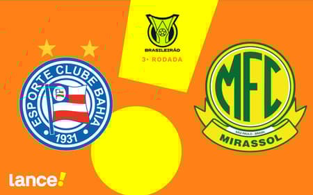 Bahia e Mirassol se enfrentam pelo Campeonato Brasileiro Foto: Arte/Lance