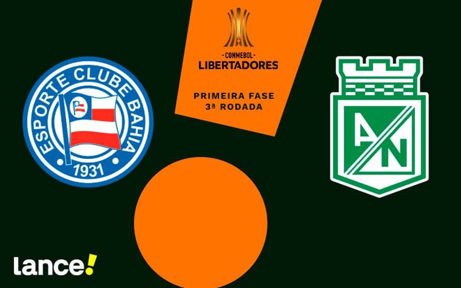 Bahia x Atlético Nacional: onde assistir ao vivo e prováveis escalações