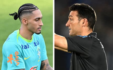 Raphinha e Lionel Scaloni